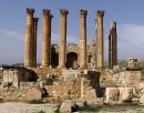 Temple of Artemis * The monumental staircase, originally enclosed by high walls, leads up to a U-shaped terrace where an open-air altar was built, the foundations of which are still visible. A second staircase leads through a colonnade of 22 Corinthian columns and into the Temenos. This sacred precinct, 162 x 121 m, was defined by Corinthian columns on all 4 sides. * 432 x 341 * (75KB)